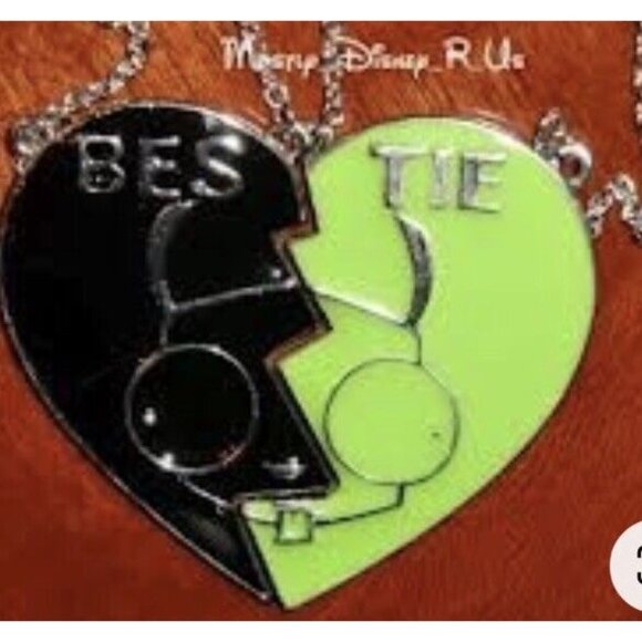 Vintage Nickelodeon Bestie Pendant Necklace TIE Half Green Rare Complete Yours - Picture 5 of 16